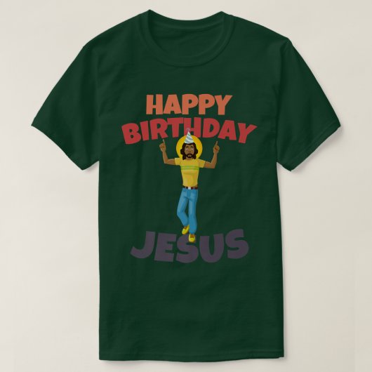 Happy Birthday Jesus Kerstmis Premium T-shirt (Design voorkant)