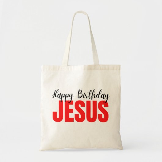 Happy Birthday Jesus Kerstmis Tote Bag (Voorkant)