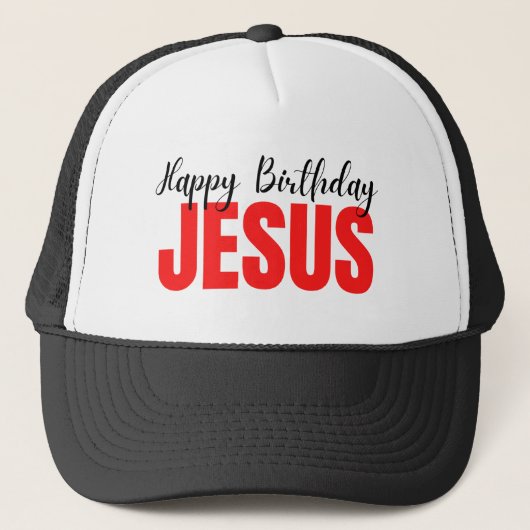 Happy Birthday Jesus Kerstmis Trucker Pet (Voorkant)
