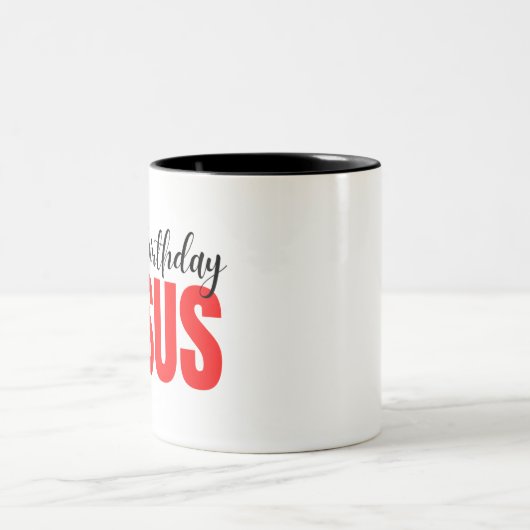Happy Birthday Jesus Kerstmis Tweekleurige Koffiemok (Center)