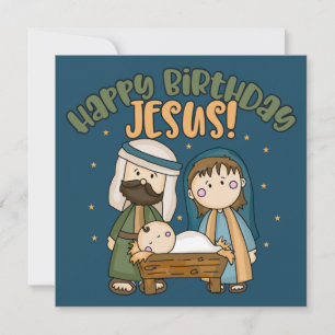 Happy Birthday Jesus Kerstmis Wenskaart Notitiekaartje