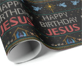 Happy Birthday Jesus Kersttrui Christelijk Cadeaupapier (Rol Hoek)