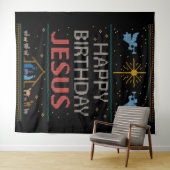 Happy Birthday Jesus Kersttrui Christelijk Wandkleed (In Situ (horizontaal))
