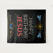 Happy Birthday Jesus Kersttrui Christelijk Wandkleed (Voorkant (horizontaal))