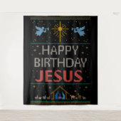 Happy Birthday Jesus Kersttrui Christelijk Wandkleed (Voorkant)