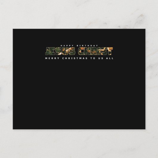 Happy Birthday Jesus Merry Christmas Xmas Gift Briefkaart (Voorkant)