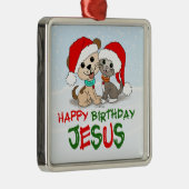Happy Birthday Jesus Metalen Ornament (Rechts)