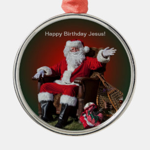 HAPPY BIRTHDAY JESUS METALEN ORNAMENT