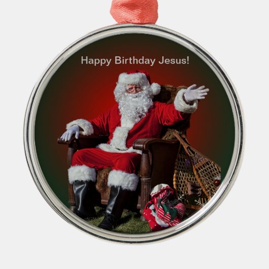 HAPPY BIRTHDAY JESUS METALEN ORNAMENT (Voorkant)