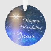 Happy Birthday Jesus Ornament met Kerstster (voorkant)