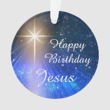 Happy Birthday Jesus Ornament met Kerstster