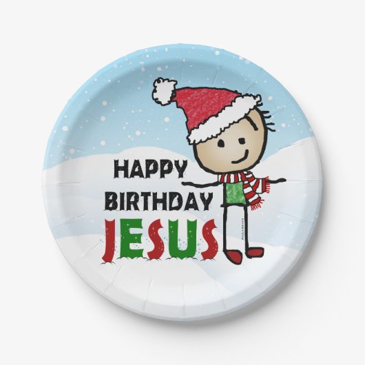 Happy Birthday Jesus Papieren Bordje (Voorkant)