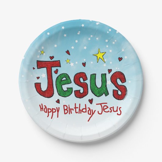 Happy Birthday Jesus Papieren Bordje (Voorkant)