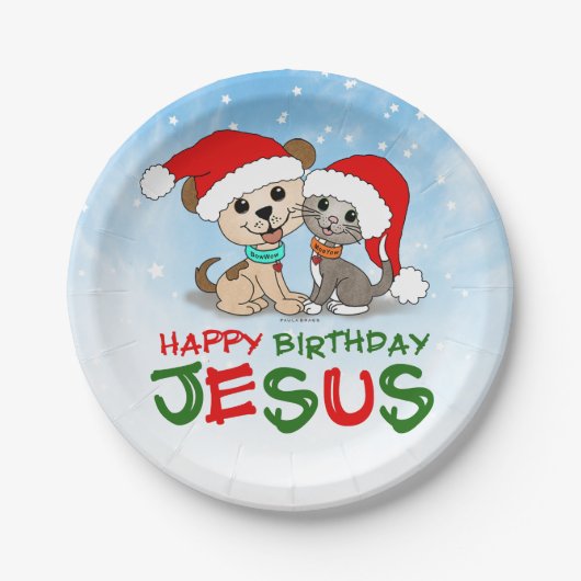 Happy Birthday Jesus Papieren Bordje (Voorkant)