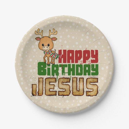 Happy Birthday Jesus Papieren Bordje (Voorkant)