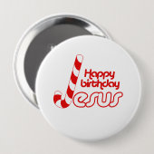 HAPPY BIRTHDAY JESUS -.png Ronde Button 4,0 Cm (Voorkant /achterkant)