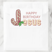 Happy Birthday Jesus Rechthoekige Sticker (Tas)