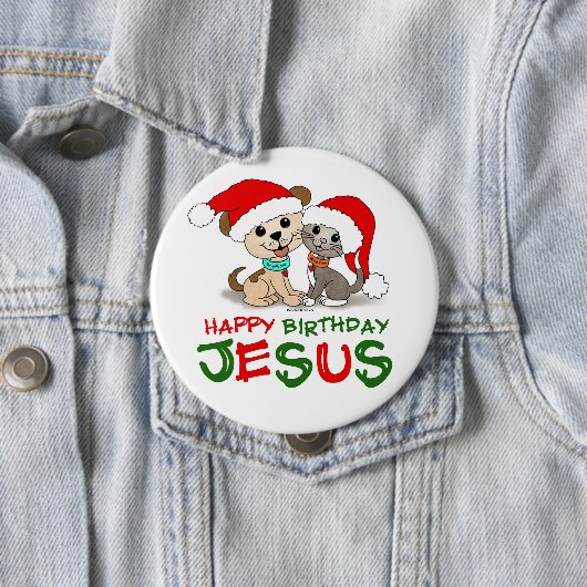 Happy Birthday Jesus Ronde Button 4,0 Cm (In situ)