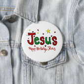 Happy Birthday Jesus Ronde Button 4,0 Cm (In situ)
