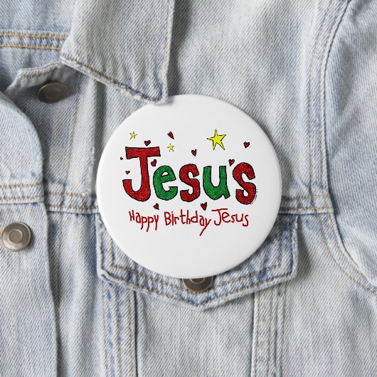 Happy Birthday Jesus Ronde Button 4,0 Cm (In situ)