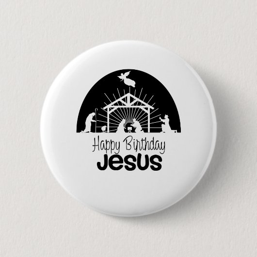 Happy Birthday Jesus Ronde Button 5,7 Cm (Voorkant)