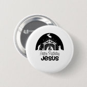 Happy Birthday Jesus Ronde Button 5,7 Cm (Voorkant /achterkant)