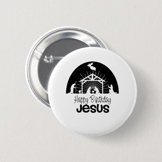 Happy Birthday Jesus Ronde Button 5,7 Cm (Voorkant /achterkant)