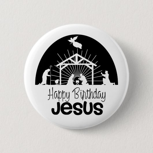 Happy Birthday Jesus Ronde Button 5,7 Cm (Voorkant)