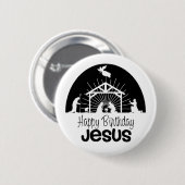 Happy Birthday Jesus Ronde Button 5,7 Cm (Voorkant /achterkant)