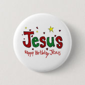 Happy Birthday Jesus Ronde Button 5,7 Cm (Voorkant)