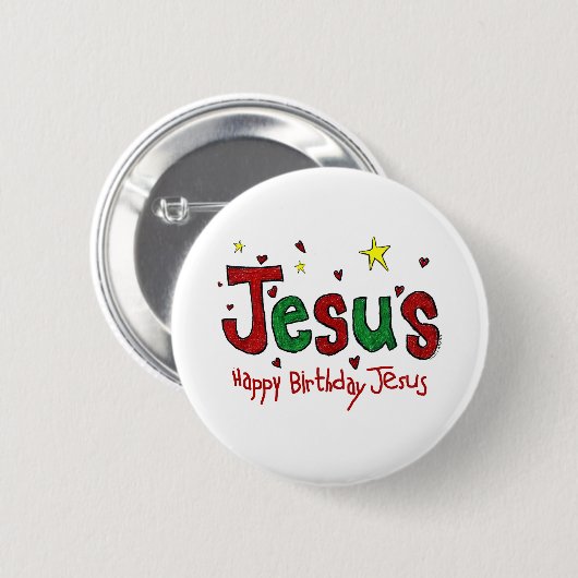 Happy Birthday Jesus Ronde Button 5,7 Cm (Voorkant /achterkant)