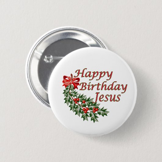 Happy Birthday Jesus Ronde Button 5,7 Cm (Voorkant /achterkant)