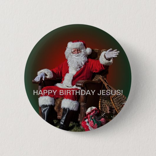 HAPPY BIRTHDAY JESUS! RONDE BUTTON 5,7 CM (Voorkant)