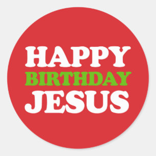 Happy Birthday Jesus Ronde Sticker