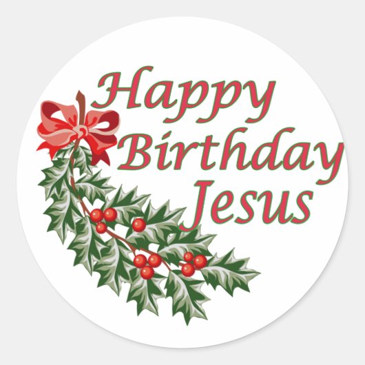 Happy Birthday Jesus Ronde Sticker (Voorkant)