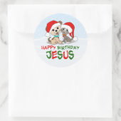 Happy Birthday Jesus Ronde Sticker (Tas)