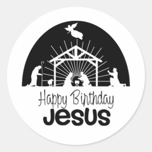 Happy Birthday Jesus Ronde Sticker