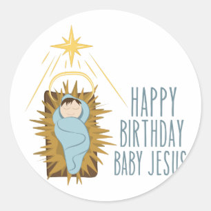 Happy Birthday Jesus Ronde Sticker