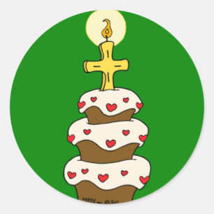 Happy Birthday Jesus Ronde Sticker