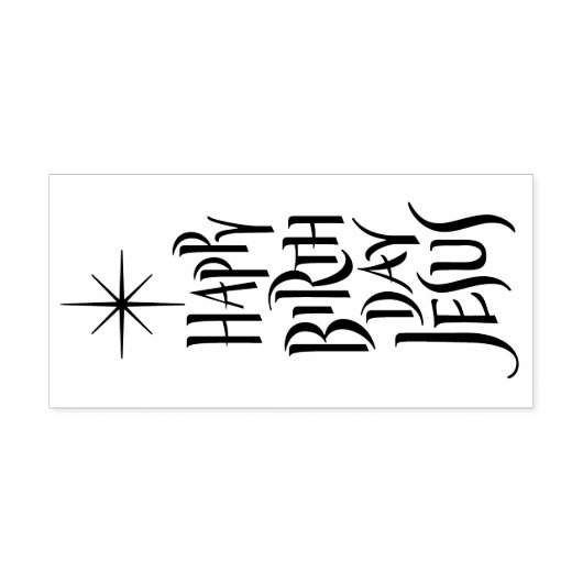 Happy Birthday Jesus Star Kerst Christelijk Rubberstempel (Afrduk)