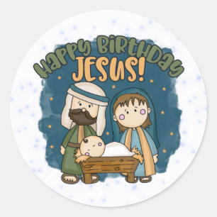 Happy Birthday Jesus Stickers