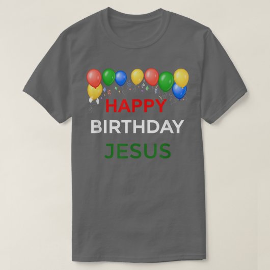 Happy Birthday Jesus T kerstcadeau T-shirt (Design voorkant)