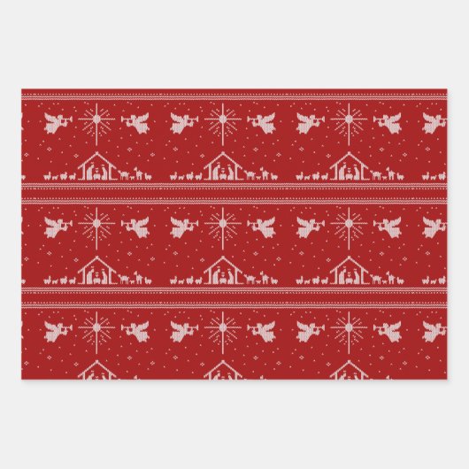 Happy Birthday Jesus Ugly kerstSweater Design Inpakpapier Vel (Voorkant 3)