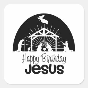 Happy Birthday Jesus Vierkante Sticker