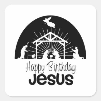 Happy Birthday Jesus Vierkante Sticker