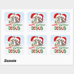 Happy Birthday Jesus Vierkante Sticker