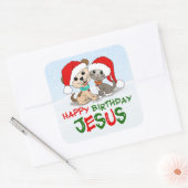 Happy Birthday Jesus Vierkante Sticker (Envelop)