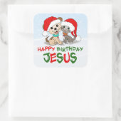 Happy Birthday Jesus Vierkante Sticker (Tas)