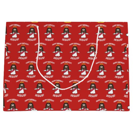 Happy Birthday Jesus Xmas kerstcadeau Groot Cadeauzakje (Voorkant)