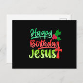 Happy Birthday Jesus Xmas Merry Christmas Gift Briefkaart (Voorkant / Achterkant)